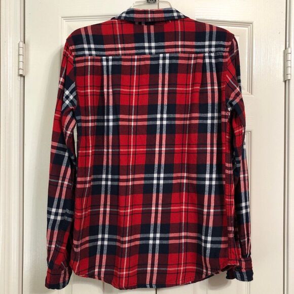 Quicksilver Button Down Blouse Size Small Women's Long Sleeve Plaid - Picture 3 of 7